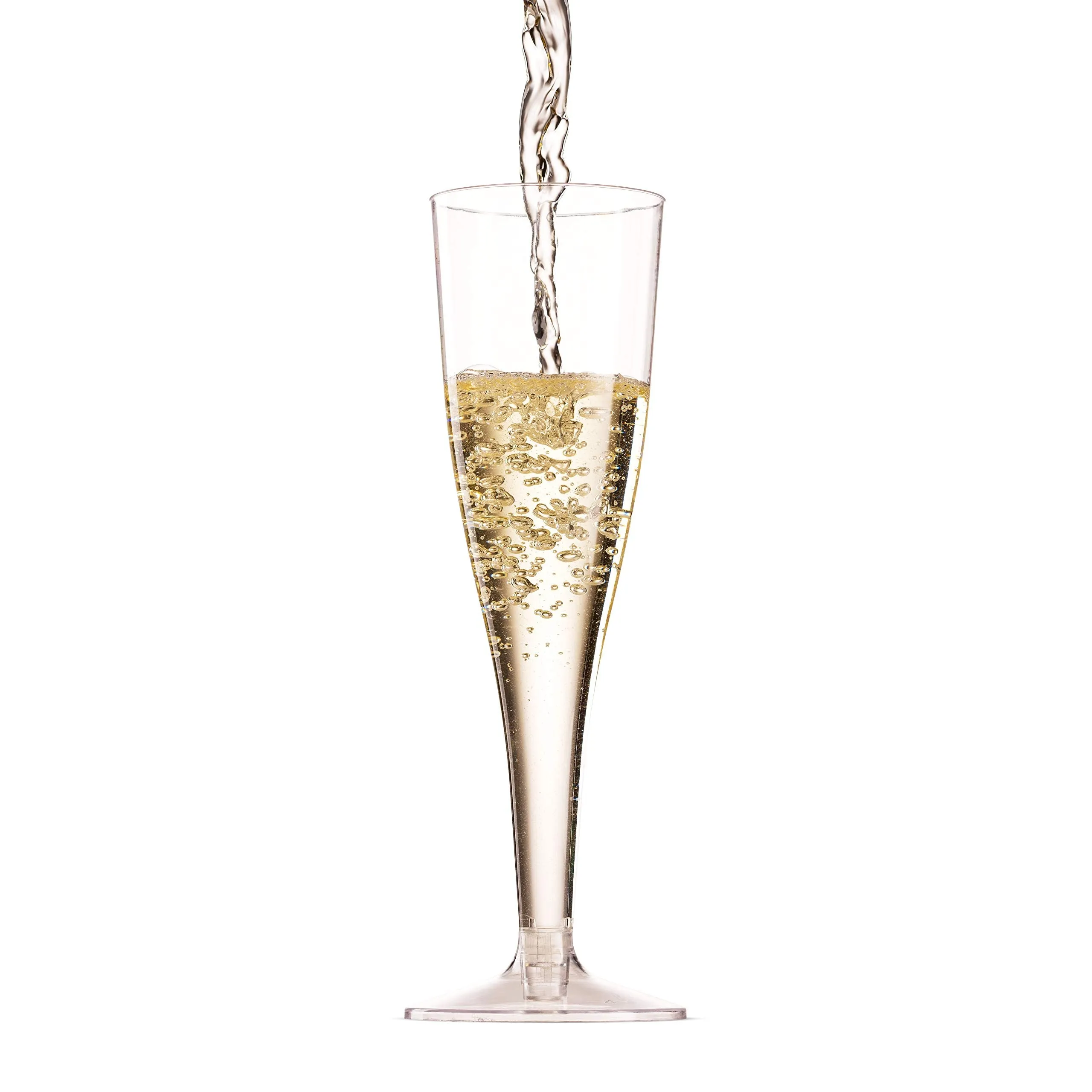 100 Pack Clear Plastic Champagne Flutes 5 Oz Disposable Toasting Glasses