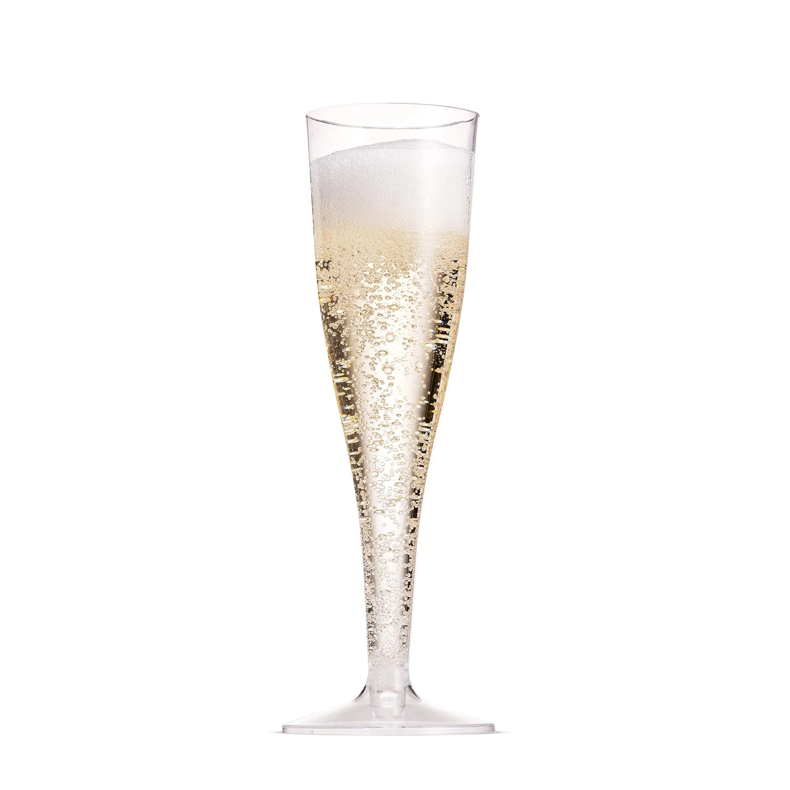 100 Pack Clear Plastic Champagne Flutes 5 Oz Disposable Toasting Glasses