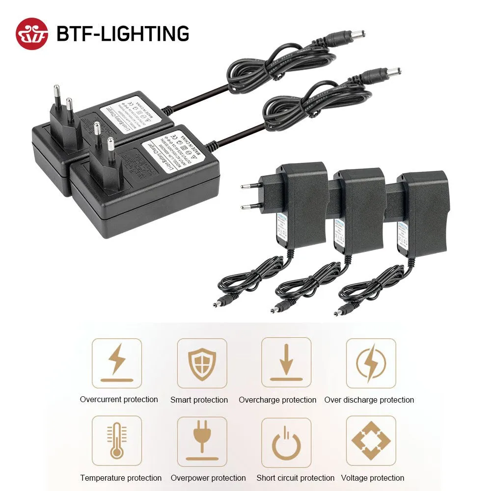 18650 Lithium Battery Charger Adapters 5.5mm*2.1mm 2.5mm 110-240V 3S Li-ion Polymer Wall Charger 12.6V 8.4V 16.8V 1A 2A 4.2V 1A