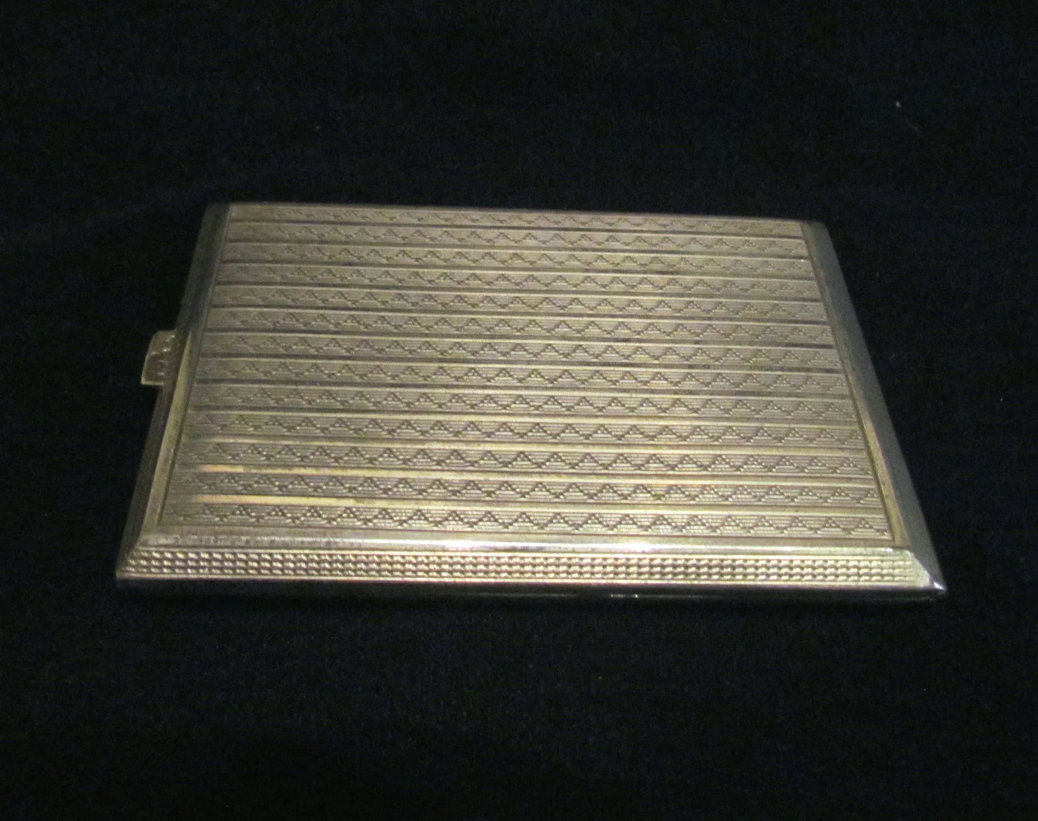 1930's Sterling Silver Cigarette Case 24Kt Gold Inlay German Business Card Case Credit Card Holder