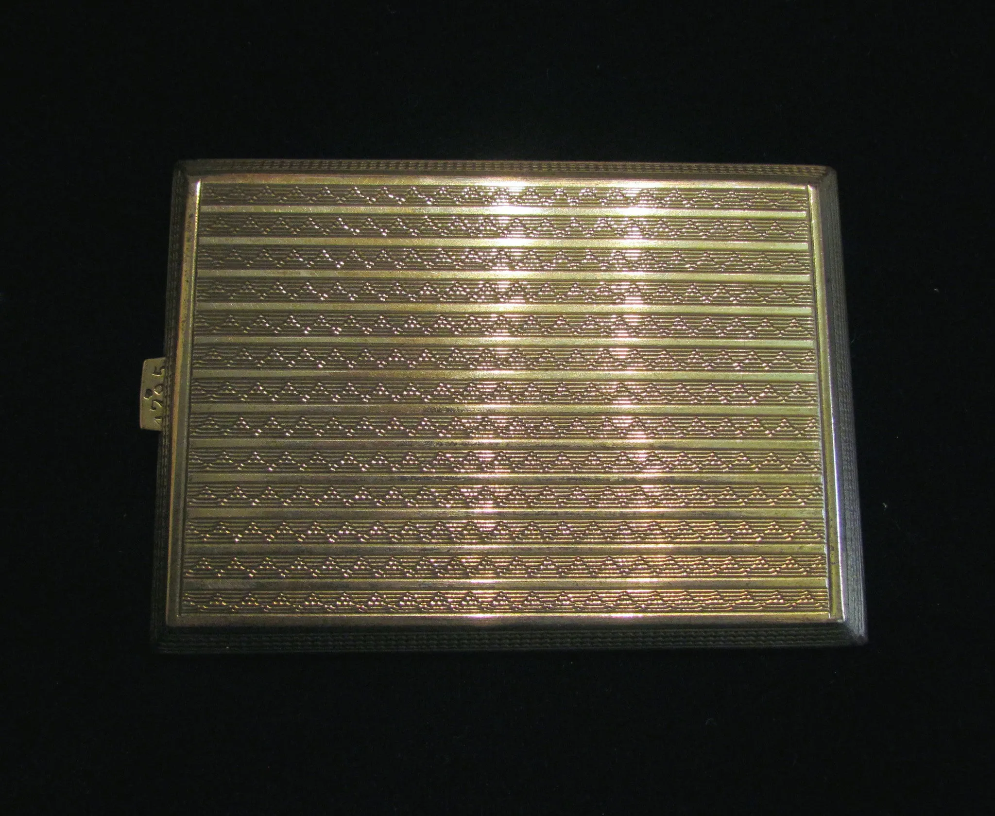 1930's Sterling Silver Cigarette Case 24Kt Gold Inlay German Business Card Case Credit Card Holder