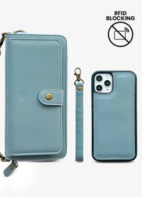 2-in-1 Crossbody Wallet Phone Case in Dove Blue