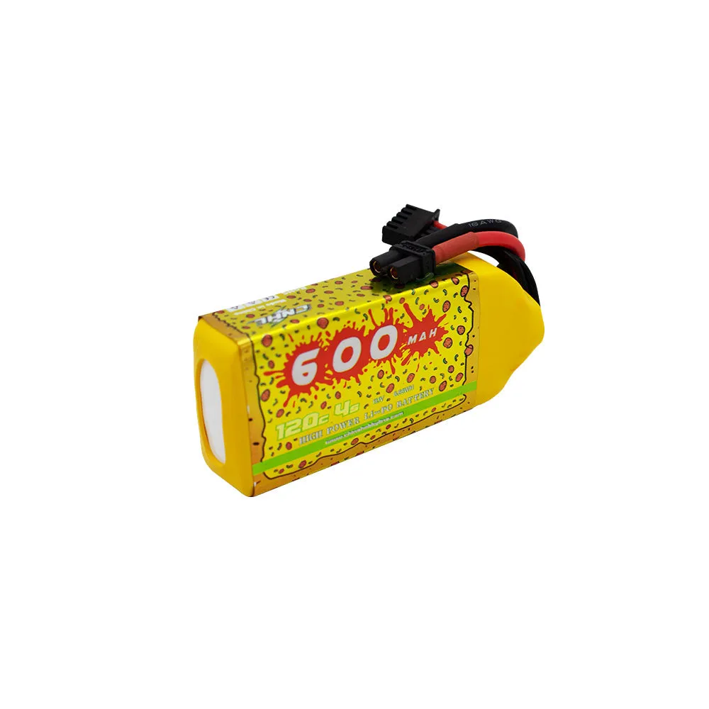 2 Packs CNHL Pizza Series 600mAh 14.8V 4S 120C Lipo Battery With XT30U - UK Warehouse