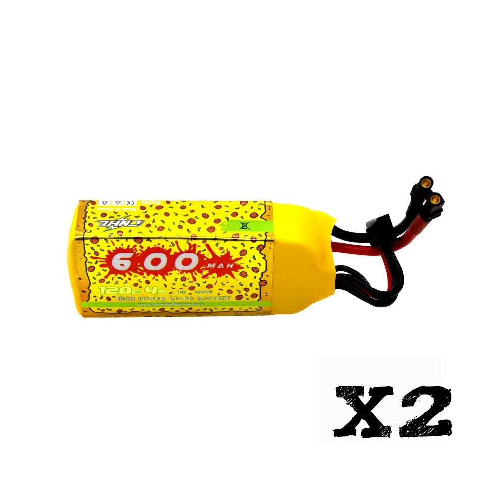 2 Packs CNHL Pizza Series 600mAh 14.8V 4S 120C Lipo Battery With XT30U - UK Warehouse