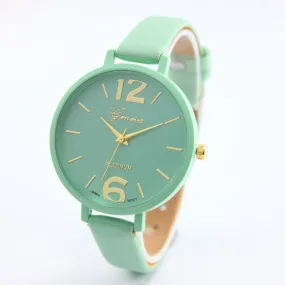 2016 Fashion Women Bracelet Watch Geneva Famous brand Ladies Faux Leather Analog Quartz Wrist Watch Clock Women relojes mujer