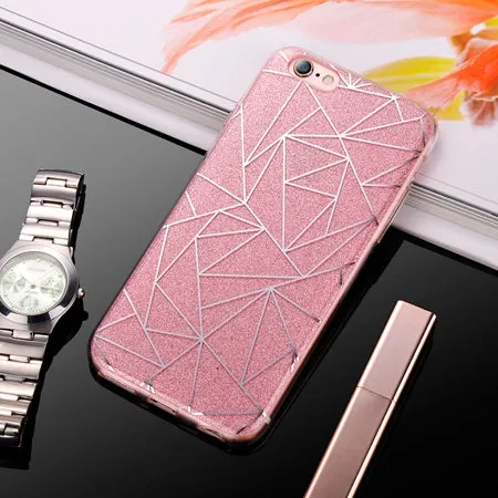 2017 Luxury Case For iPhone 6 Bling Glitter Sandstone Silicone Soft Case For iPhone 6S 7 Plus 5S SE Transparent Clear TPU Cover