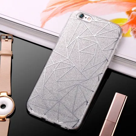 2017 Luxury Case For iPhone 6 Bling Glitter Sandstone Silicone Soft Case For iPhone 6S 7 Plus 5S SE Transparent Clear TPU Cover