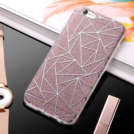 2017 Luxury Case For iPhone 6 Bling Glitter Sandstone Silicone Soft Case For iPhone 6S 7 Plus 5S SE Transparent Clear TPU Cover