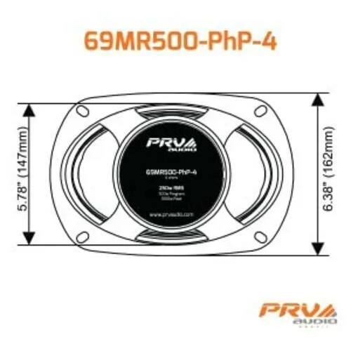 2x PRV Audio 69MR500-PhP-4 Midrange Car Audio Speakers 4 Ohms 6x9 PRO 500W