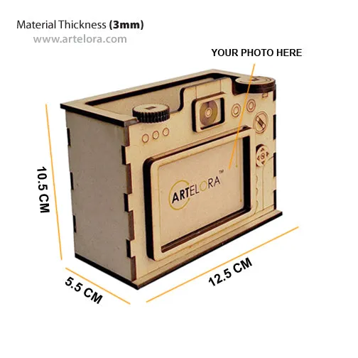 3D Model Laser Cutting Camera pen stand