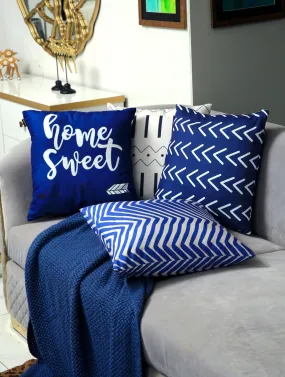 4 PCs Digital Printed Cotton Cushions-SWEET HOME