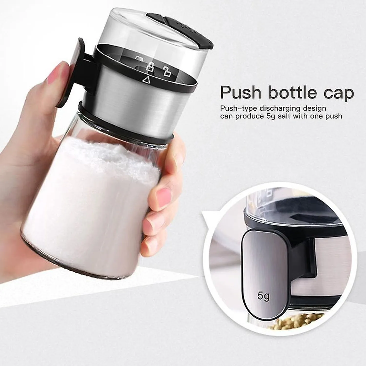 5226 Salt Control Bottle Transparent Moisture Proof with Lid Pepper Shakers Bottles for Kitchen