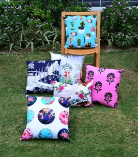 6 PCs Digital Printed Cotton Cushions-Taj Mahal