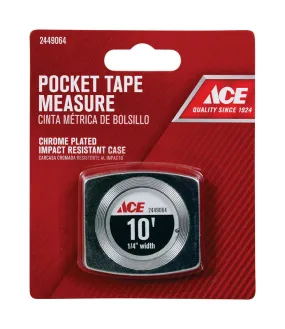 Ace 10 ft. L X 0.25 in. W Pocket Tape Measure 1 pk