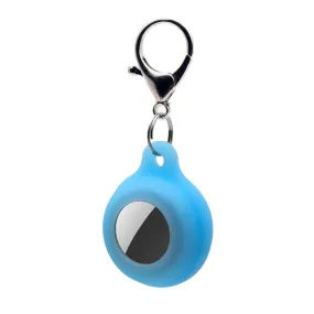 AirTags luminous silicone cover with keychain - Luminous Blue