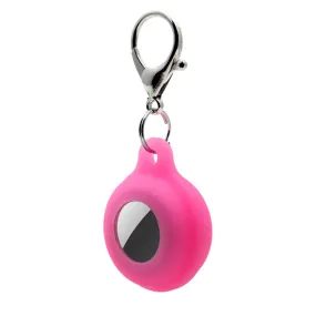 AirTags luminous silicone cover with keychain - Luminous Pink