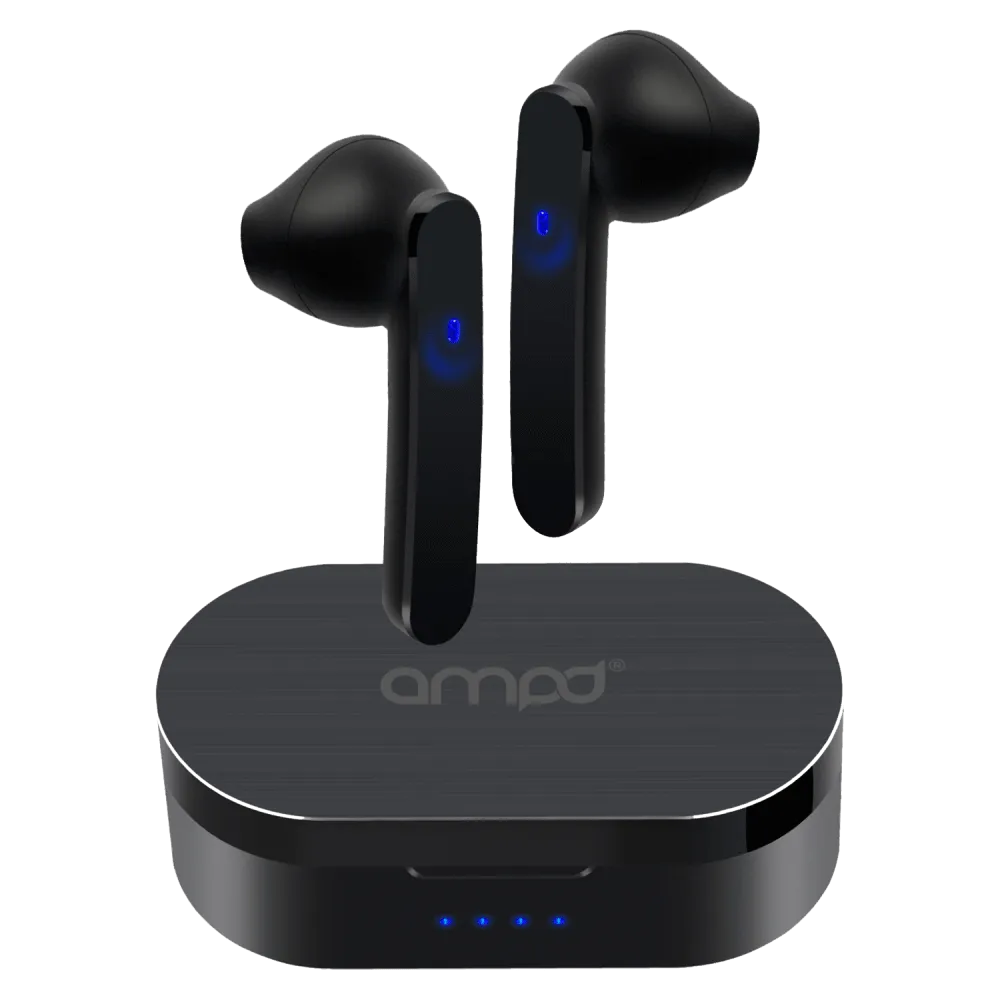 AMPD True Wireless In Ear Headphones with Smart Touch Controls and Charging Pack by AMPD