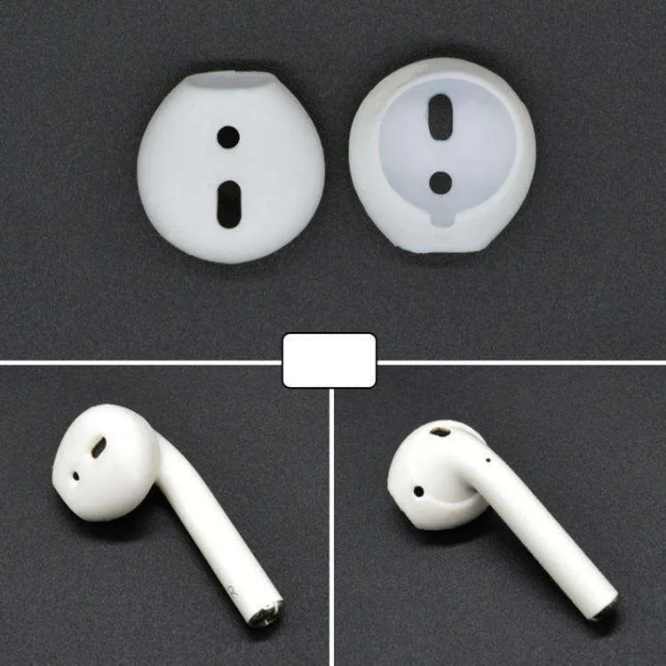 Amzer Wireless Bluetooth Earphone Silicone Ear Caps Earpads for Apple Airpods (1 Pair) - white