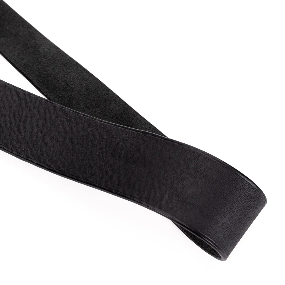 Arte di Mano Boa Neck Strap, 95cm - Minerva Black with Black Stitching