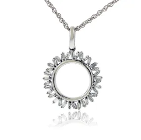 Baguette Diamond Circle Style Necklace