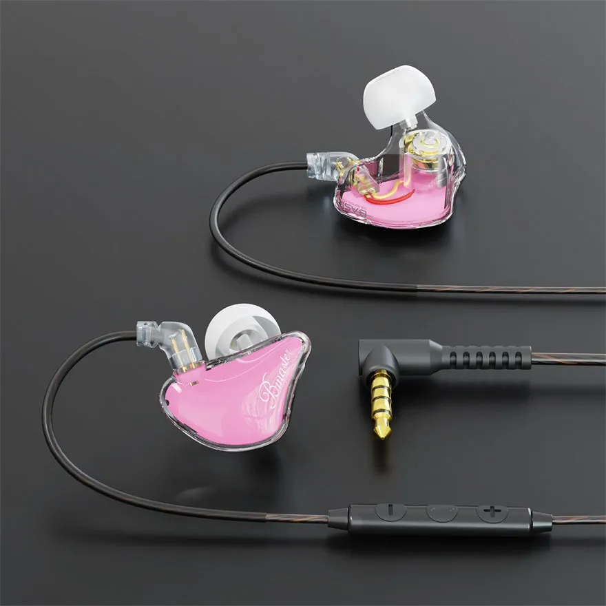 BASN Bmaster 2-Pin Triple Drivers In Ear Monitor Headphones (Pink)