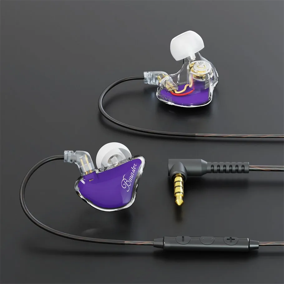 BASN Bmaster 2-Pin Triple Drivers In Ear Monitor Headphones (Purple)