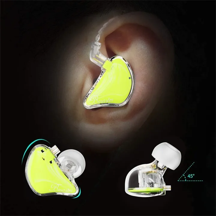 BASN Bmaster 2-Pin Triple Drivers In Ear Monitor Headphones (Yellow)