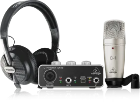 Behringer U-PHORIA STUDIO Complete Recording/Podcasting Bundle with UM-2, C-1 Mic and HPS-5000