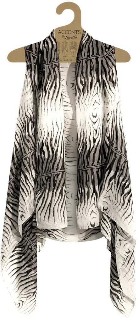 black/white zebra print vest Case of 12