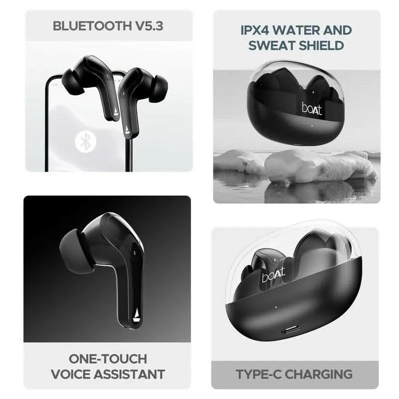 BoAt Airdopes 311 PRO Wireless Earbuds with Dual Mics with Technology, BEAST Mode, ASAP Charge (Multi Colours, Playback Time: 50 hours)