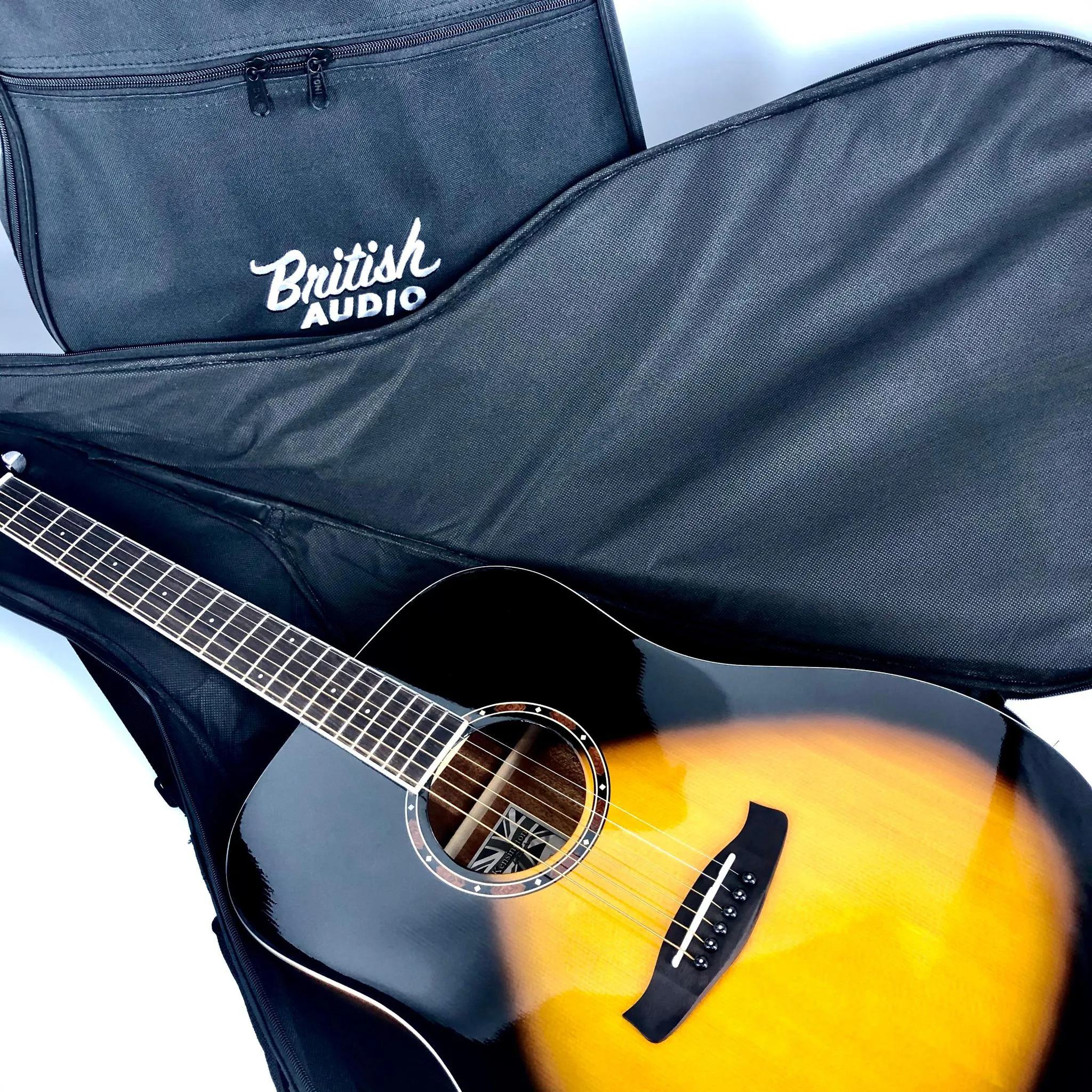 British Audio Acoustic Guitar Gig Bag with Silver Logo