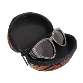 Brown Tiger Stripe Fur Sunglass Case