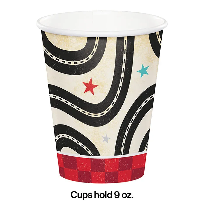 Bulk Vintage Race Car Paper Cups (96 per Case)