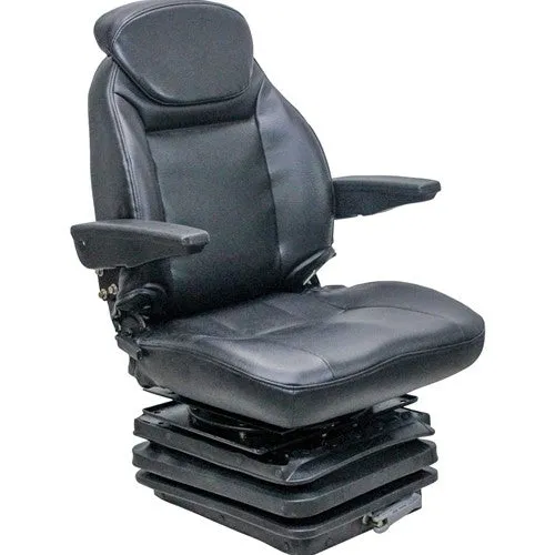 Case 870-2870 Sears Series Tractor Replacement Seat & Mechanical Suspension - Fits Various Models - Black Vinyl