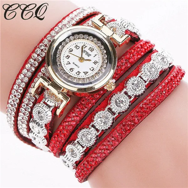 CCQ Fashion Women Rhinestone Watch Luxury Women Full Crystal Wrist Watch Quartz Watch Relogio Feminino Gift C43