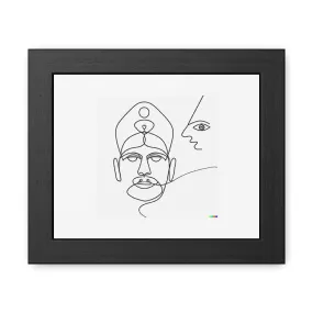 Consciousness In the Mind of God Line Art 'Designed by AI' Wooden Framed Print