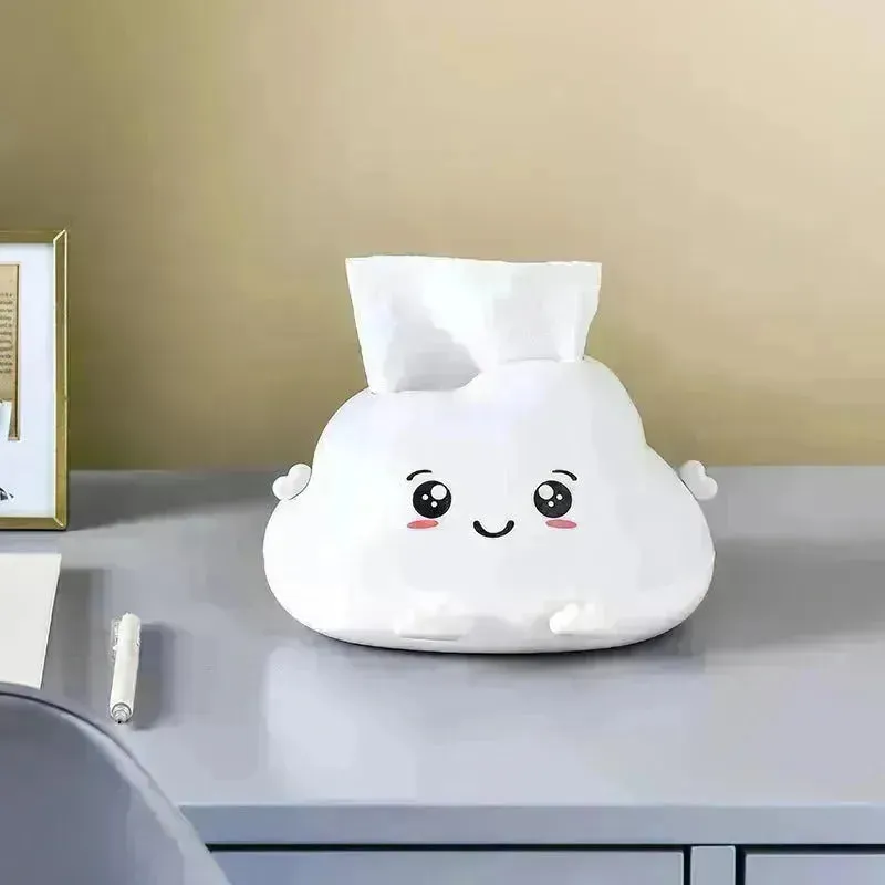 Creative Cartoon Clouds Plastic Paper Napping Box Cute Desktop Bathroom Tissue Box