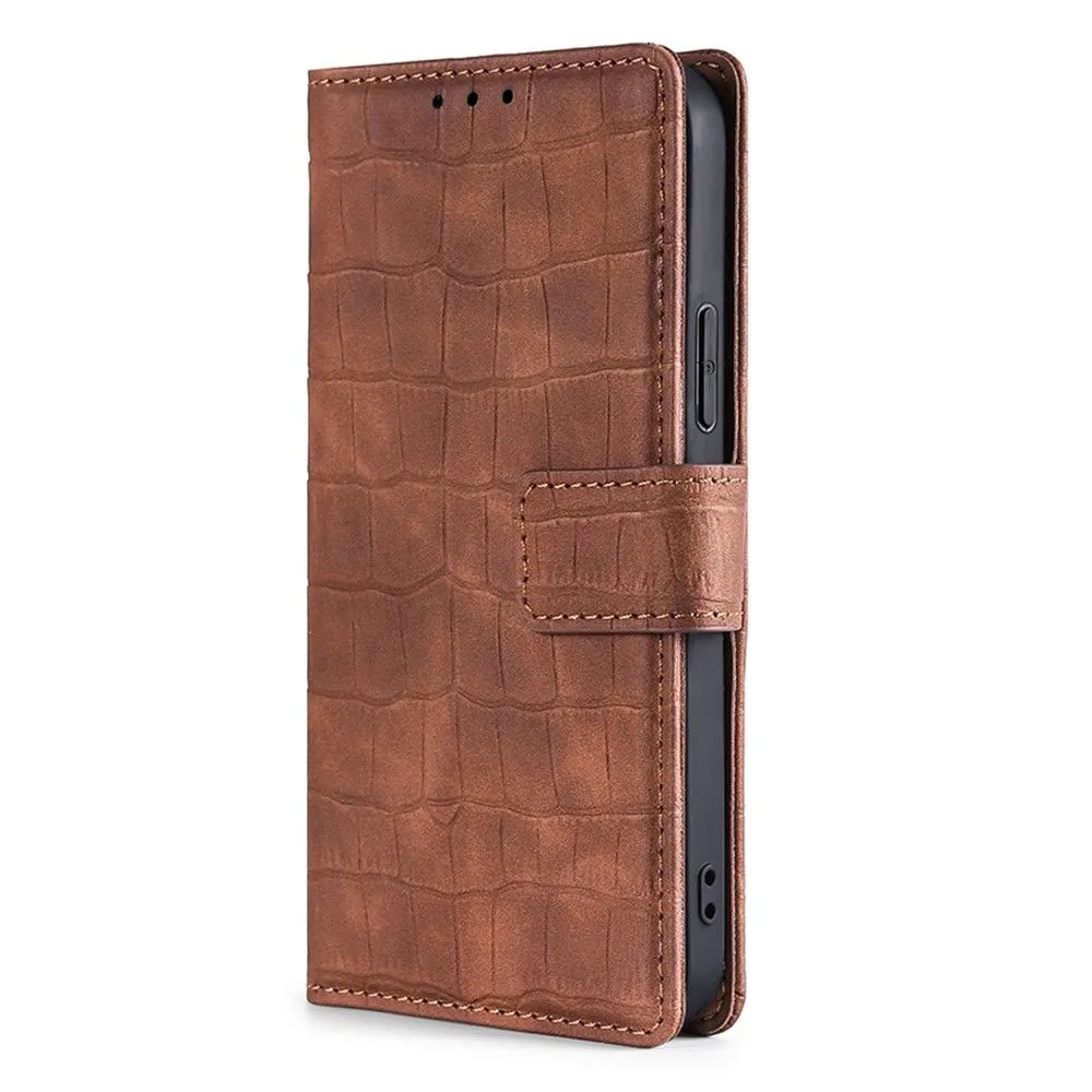 Crocodile textured leather case for OnePlus Nord N20 5G - Brown