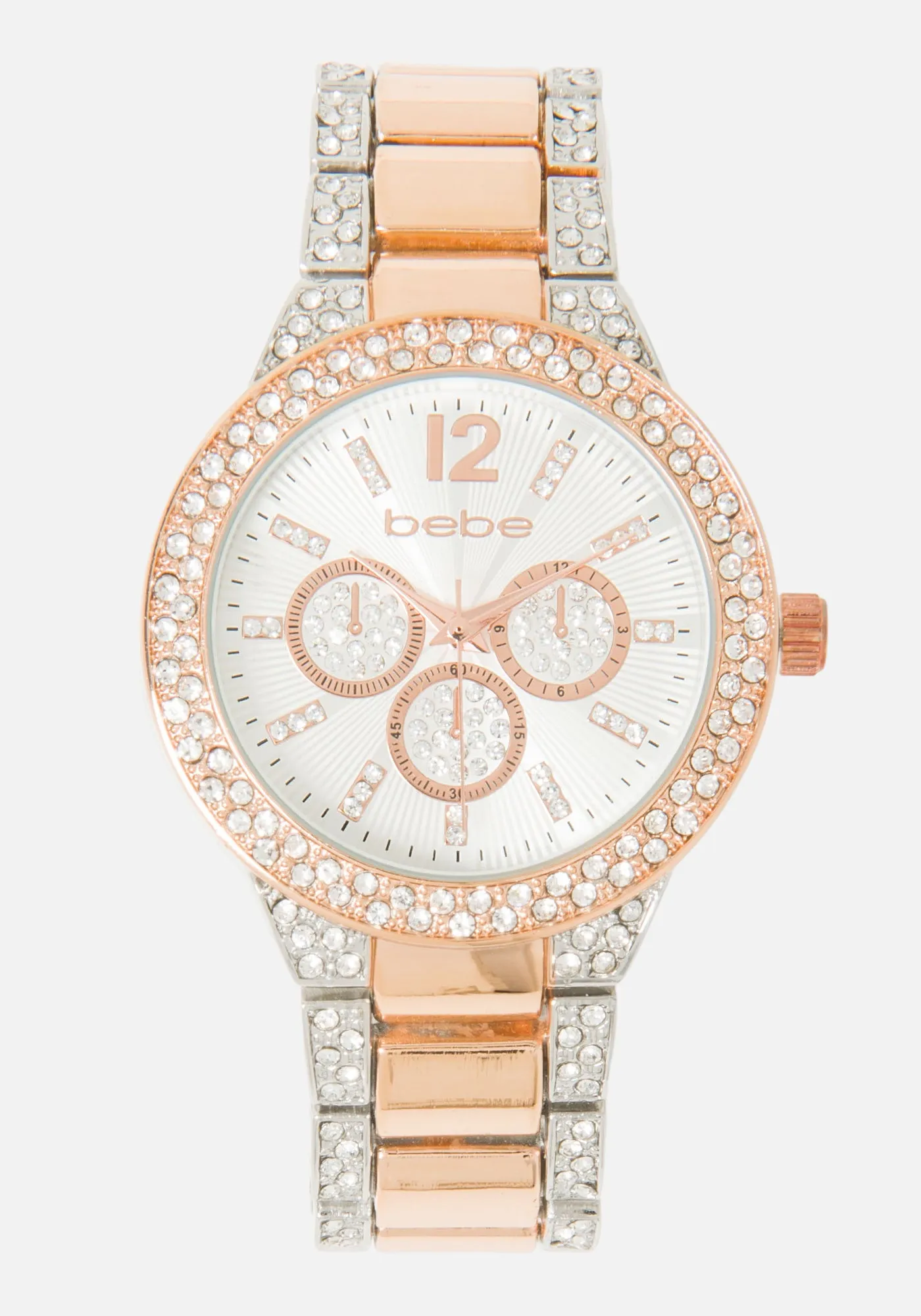 Crystal Bezel & Two Tone Bracelet Watch