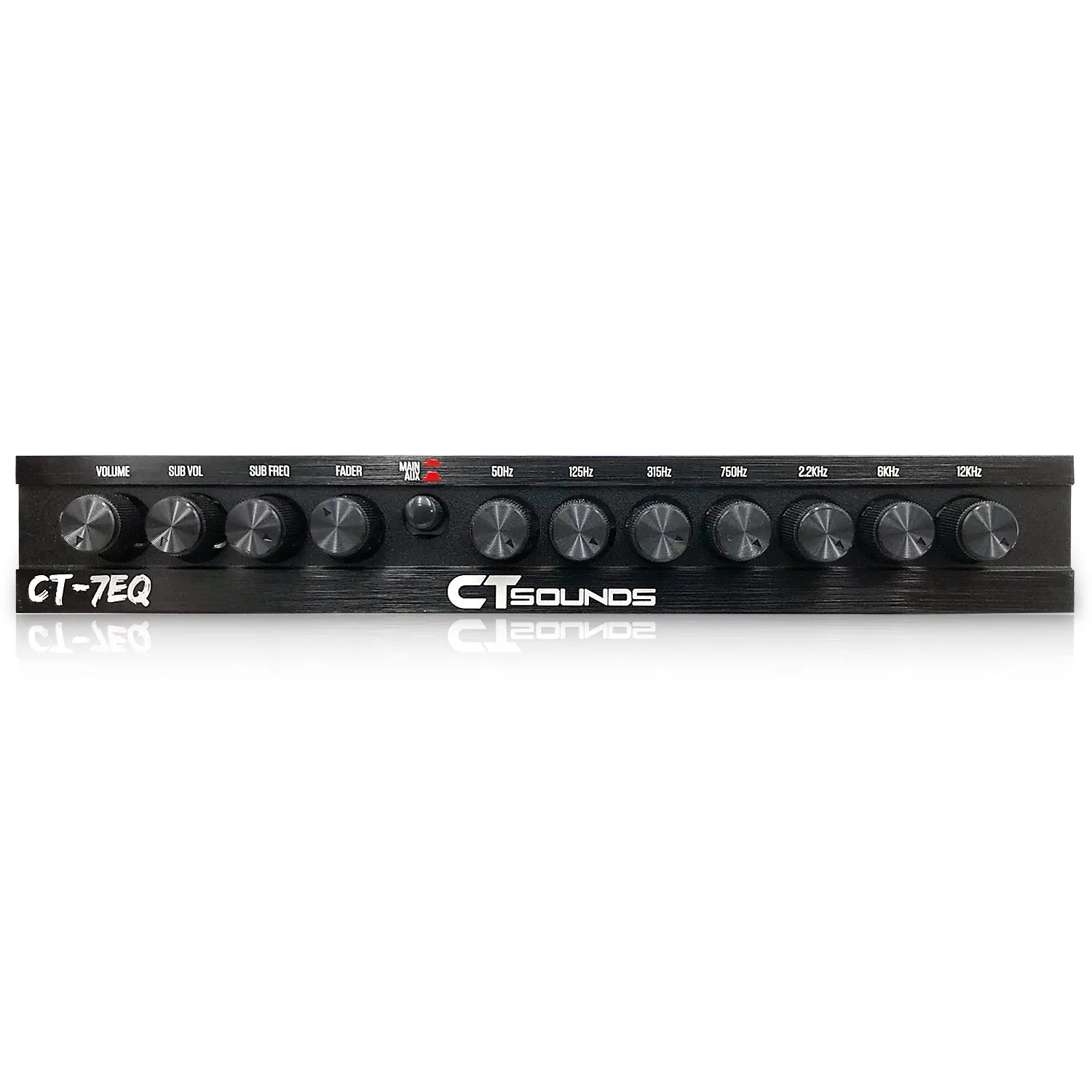 CT-7EQ // 7 Band 1/2 Din Parametric Car Audio Equalizer with AUX Input