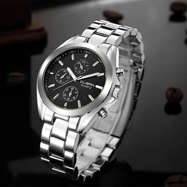 CUENA Mens Professional Watch with Stainless Band