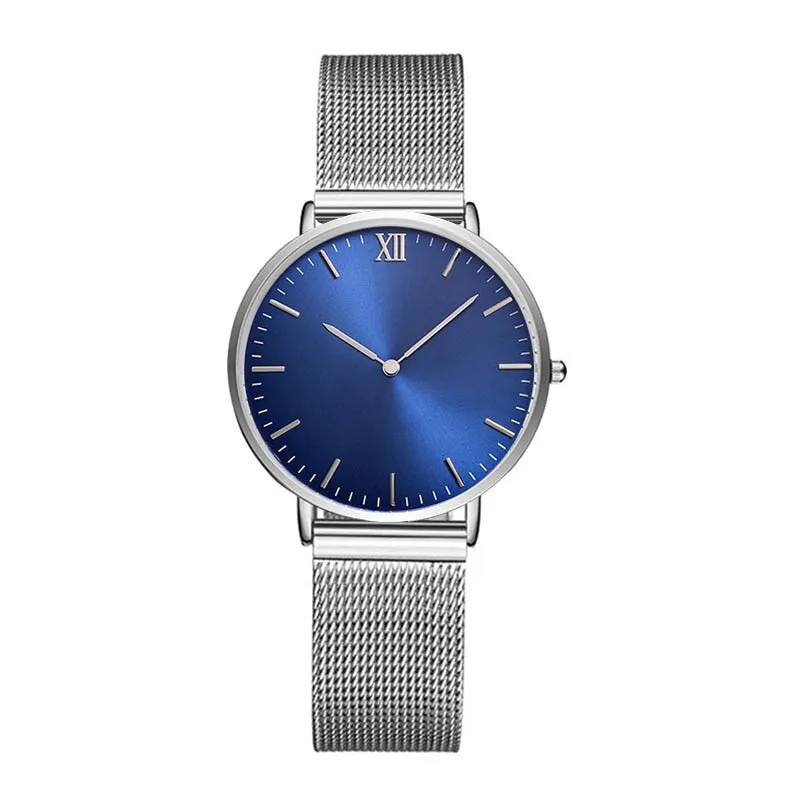 Customise Your Logo Classic Watches Women Rose Gold Stainless Steel Mesh Ladies Wrist Watches