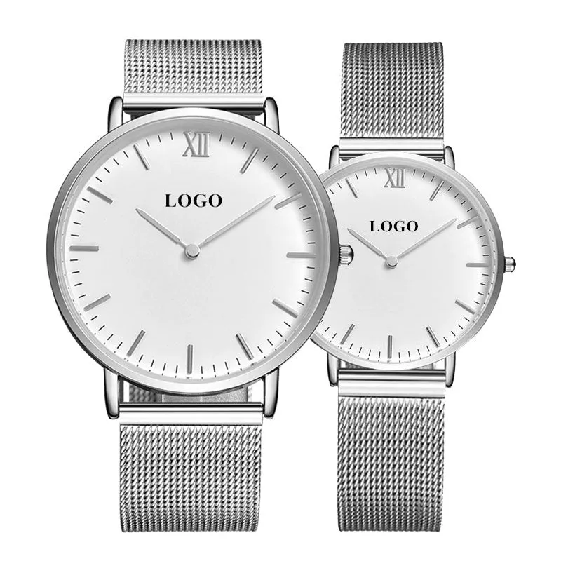 Customise Your Logo Classic Watches Women Rose Gold Stainless Steel Mesh Ladies Wrist Watches