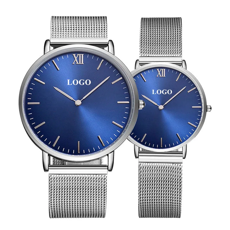 Customise Your Logo Classic Watches Women Rose Gold Stainless Steel Mesh Ladies Wrist Watches