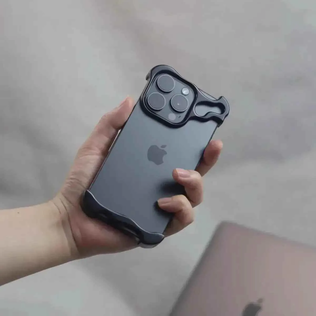 Cute Phone Cases for iPhone 12, 13, 14, 15, 16 Pro Max & Pro Plus - Irregular Aluminum Alloy Bumper Metal Cover - TSP384