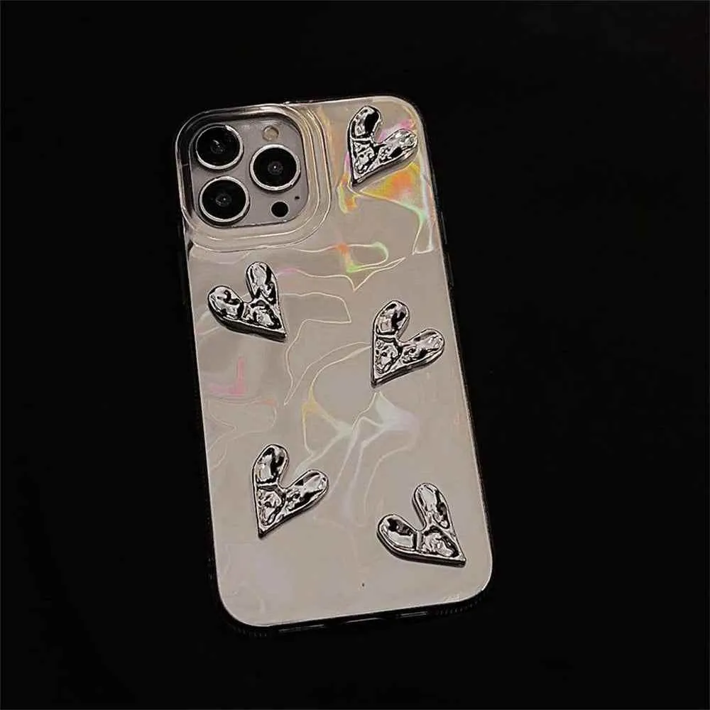 Cute Phone Cases for iPhone 15, 14, 13, 12 Pro Max, 11, and 15 Plus - 3D Heart Water Ripple - TSP339