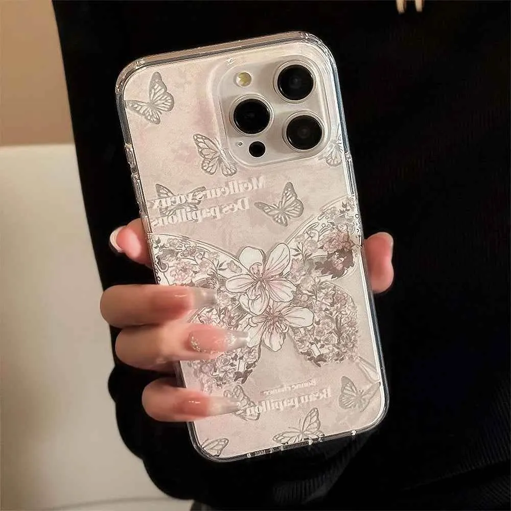 Cute Phone Cases for iPhone 15, 14, 13, and 12 Pro Max - Stylish Butterfly Flower Bracelet - Bumper Cover - TSP352