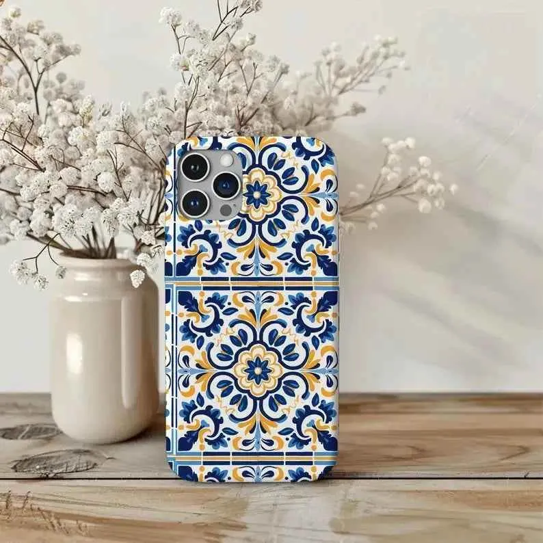 Cute Phone Cases For iPhone 15 Pro Max, 14, 13, 12, and more - Tile Mediterranean Design - TSP498