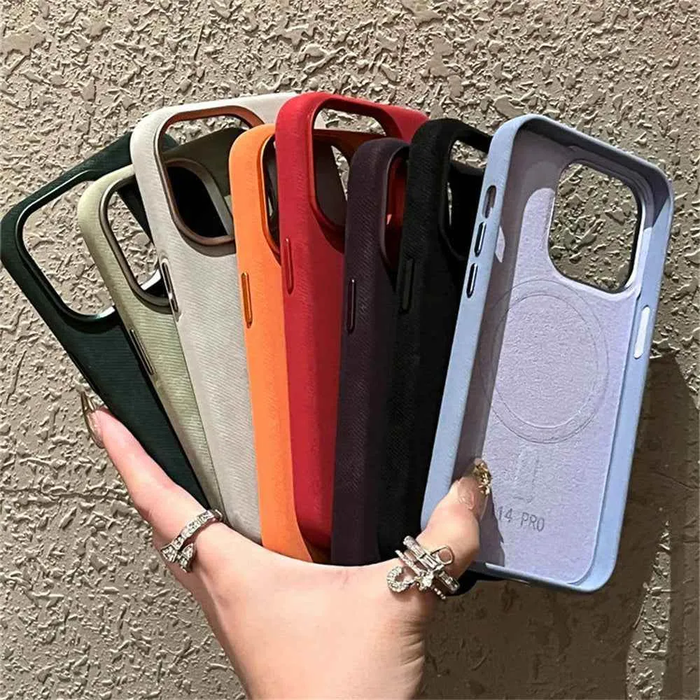 Cute Phone Cases For iPhone 16, 15, 14 Plus, 13, and 12 Pro Max - Fiber Leather Soft Back Cover - TSP425