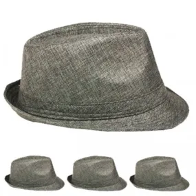 dark gray casual fedora hat Case of 72